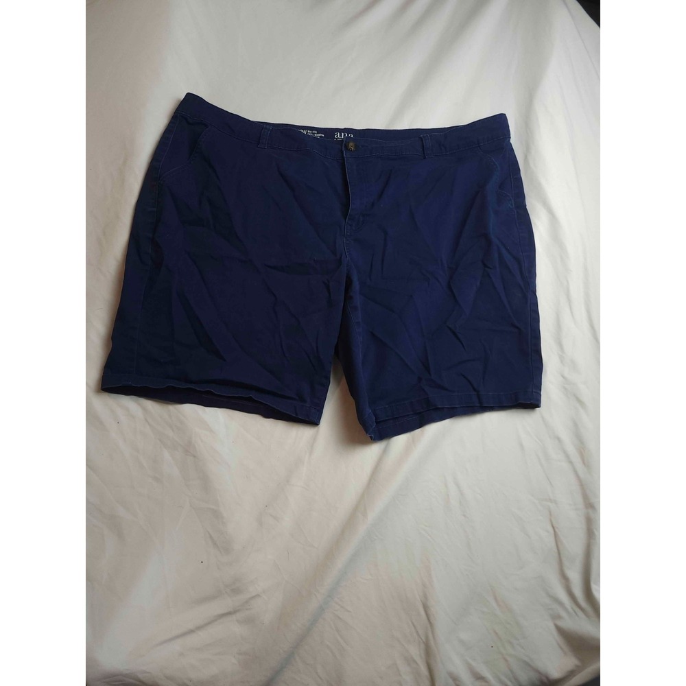 ANA A New Approach‎ Shorts Womens 22W Blue Mid Rise Twill Bermuda Chino Preppy